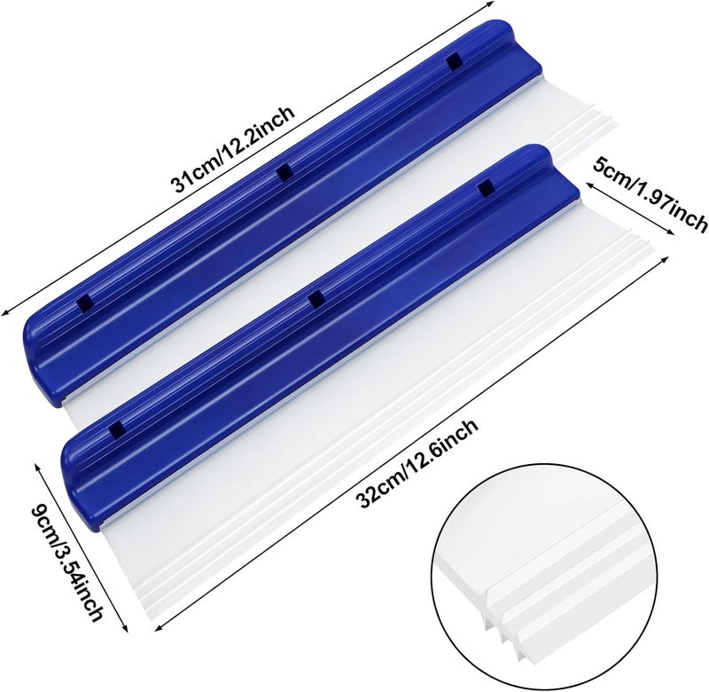TBoxBo 2pack 12.2 Inch Car Drying Squeegee Water Blade Professional Automotive Wiper Car Squeegee Water Blade Squeegee Silicone Auto Car Dryer, Upgrade 3-Layer Sink for Car Squeegee Water Blades for Cars - Image 2